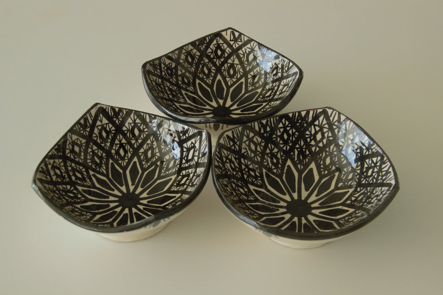 Yasmin – Set van 3 handgemaakte schaaltjes