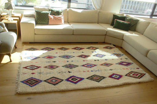 Berber Vloerkleed – "Noor" - Handgemaakt in Fes