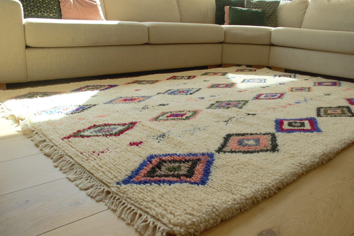 Berber Vloerkleed – "Noor" - Handgemaakt in Fes