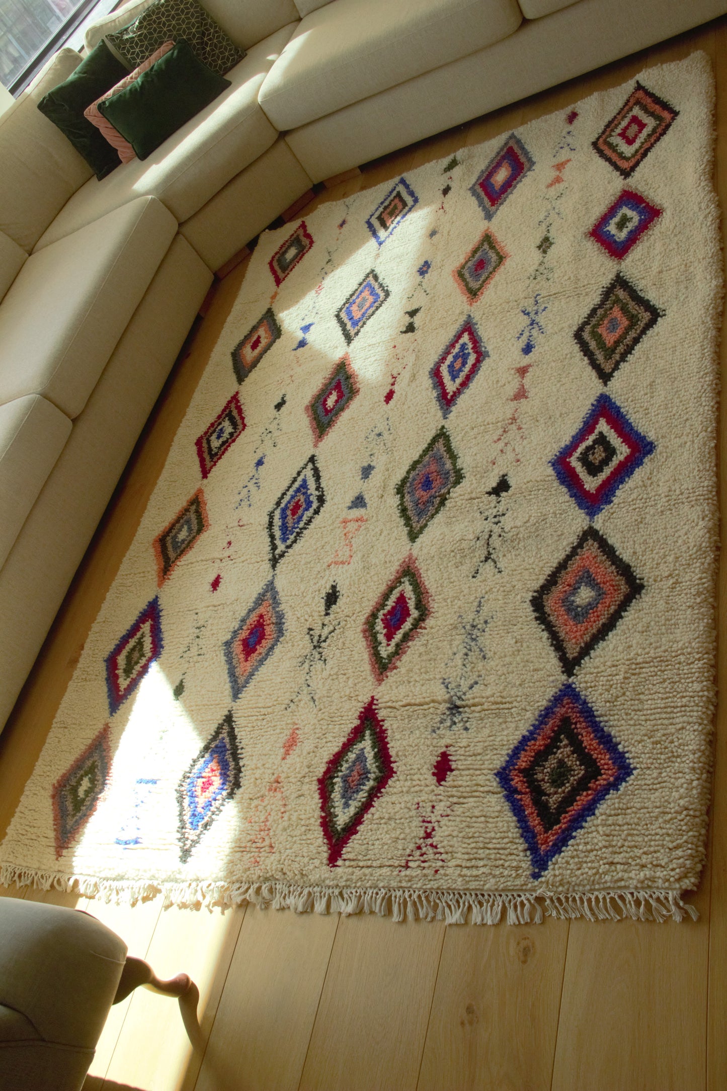 Berber Vloerkleed – "Noor" - Handgemaakt in Fes