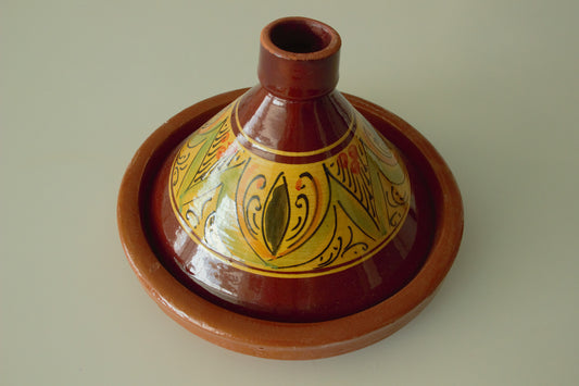 Geglazuurde Tajine met Handbeschilderd Design